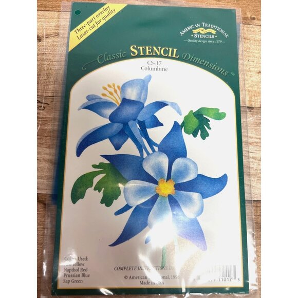 3 American Traditional Stencils CS-17 Columbine Design - Picture 1 of 3